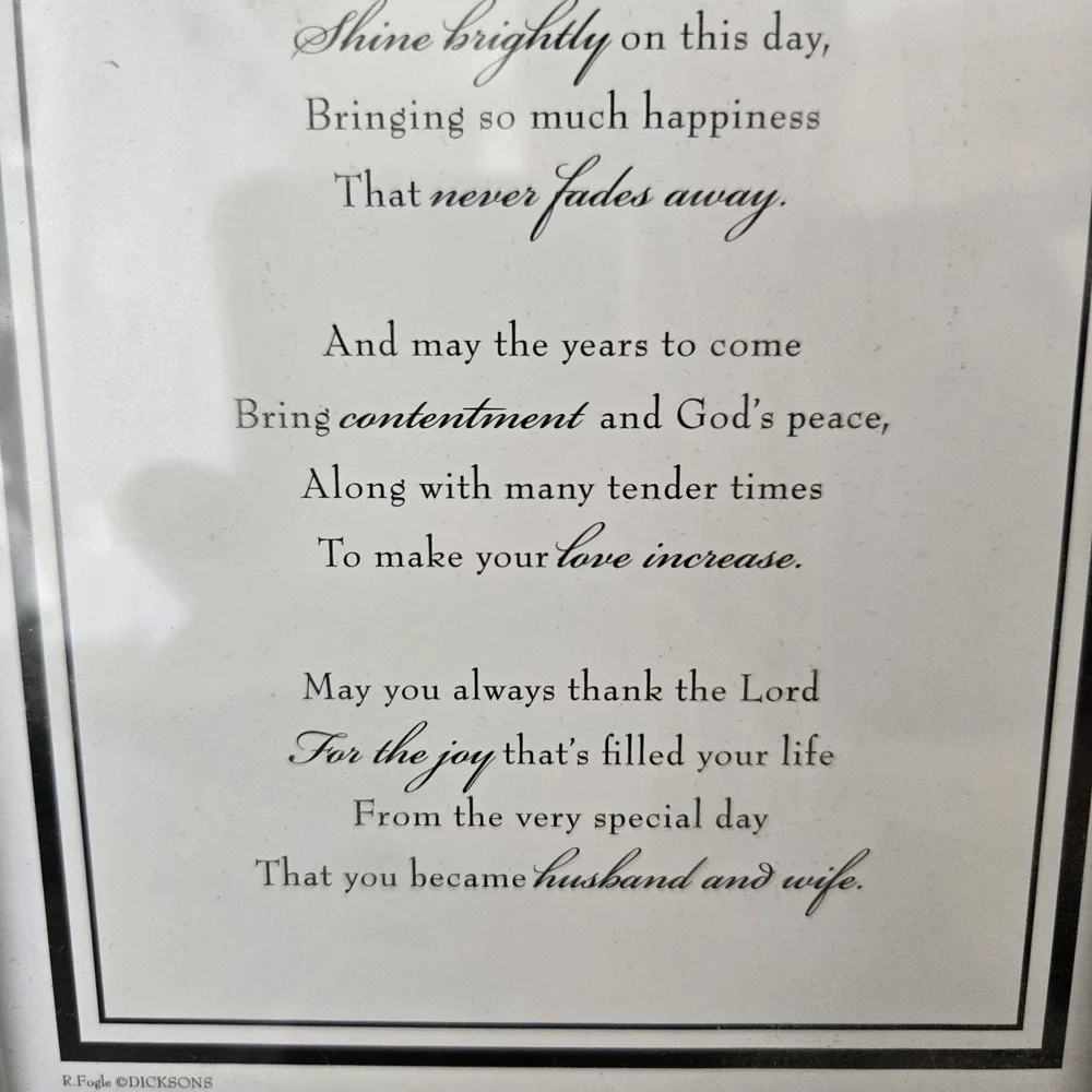 50th Anniversary Picture Frame or Blessing United In Christ Fits 5